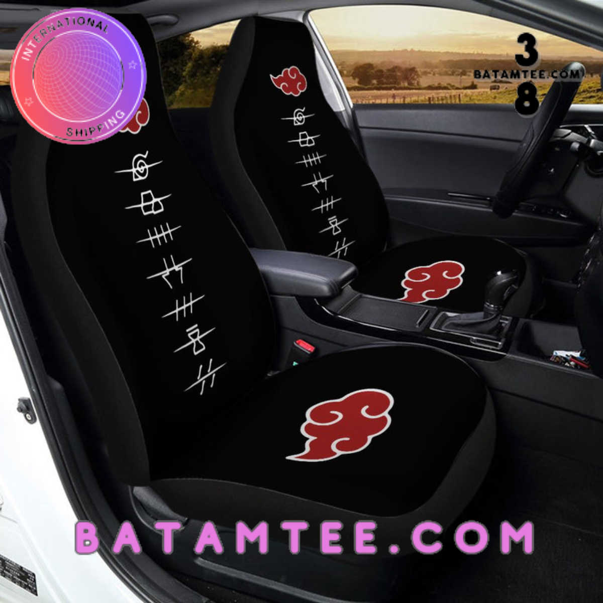 Akatsuki Village Car Seat Covers Custom Anime Car Accessories - Batamtee  Shop - Threads & Totes: Your Style Destination