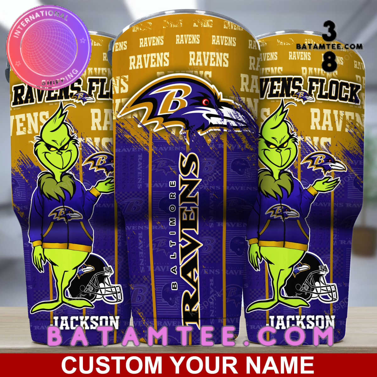 Skull Baltimore Ravens NFL Tumbler For Fans