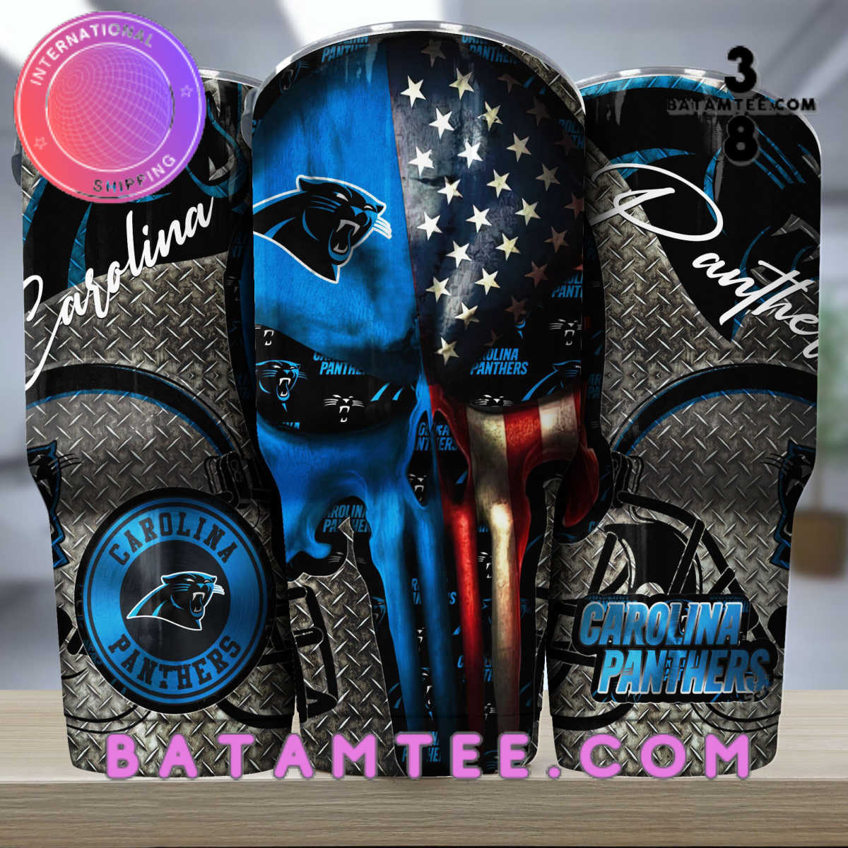 Carolina Panthers Skull Tumbler's Overview - Batamtee Shop - Threads & Totes: Your Style Destination