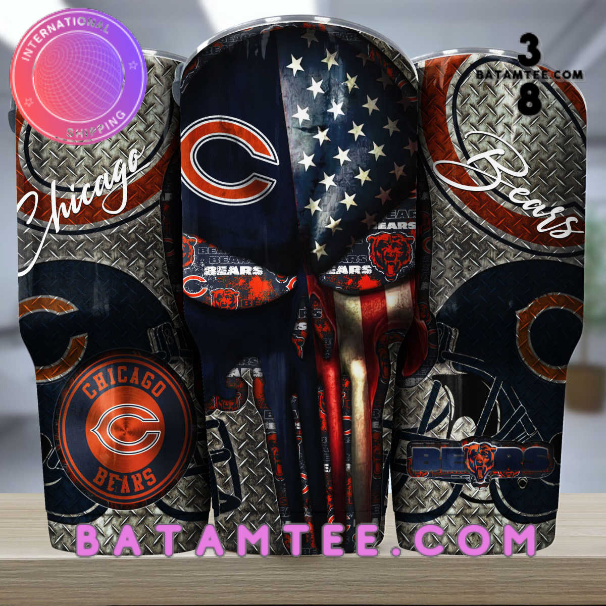 Chicago Bears Skull Tumbler's Overview - Batamtee Shop - Threads & Totes: Your Style Destination
