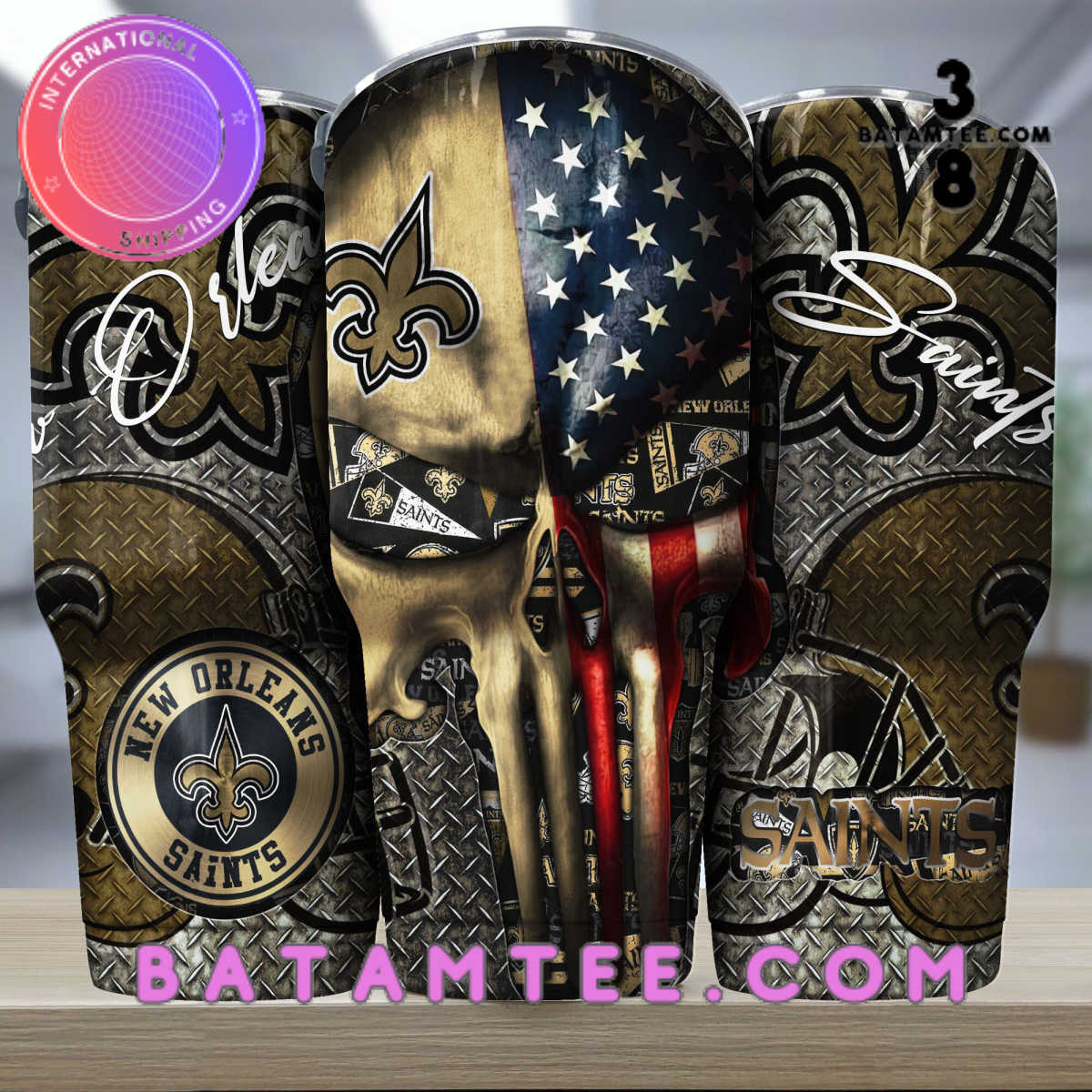 New Orleans Saints Skull Tumbler's Overview - Batamtee Shop - Threads & Totes: Your Style Destination