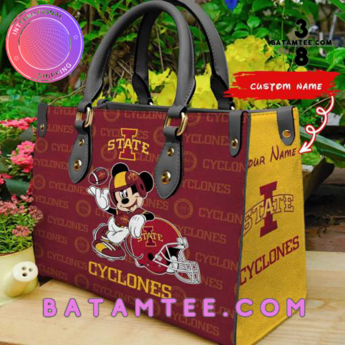 Personalized Iowa State Cyclones Mickey Mouse Women Leather Hand Bag's Overview - Batamtee Shop - Threads & Totes: Your Style Destination