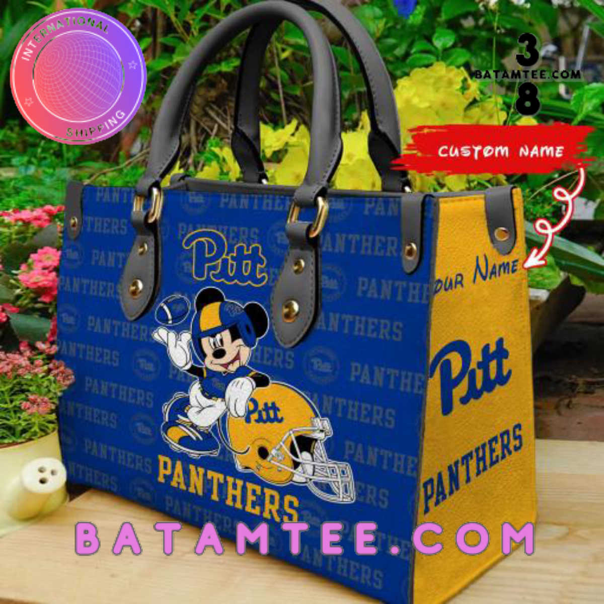 Personalized Pittsburgh Panthers Mickey Mouse Women Leather Hand Bag's Overview - Batamtee Shop - Threads & Totes: Your Style Destination