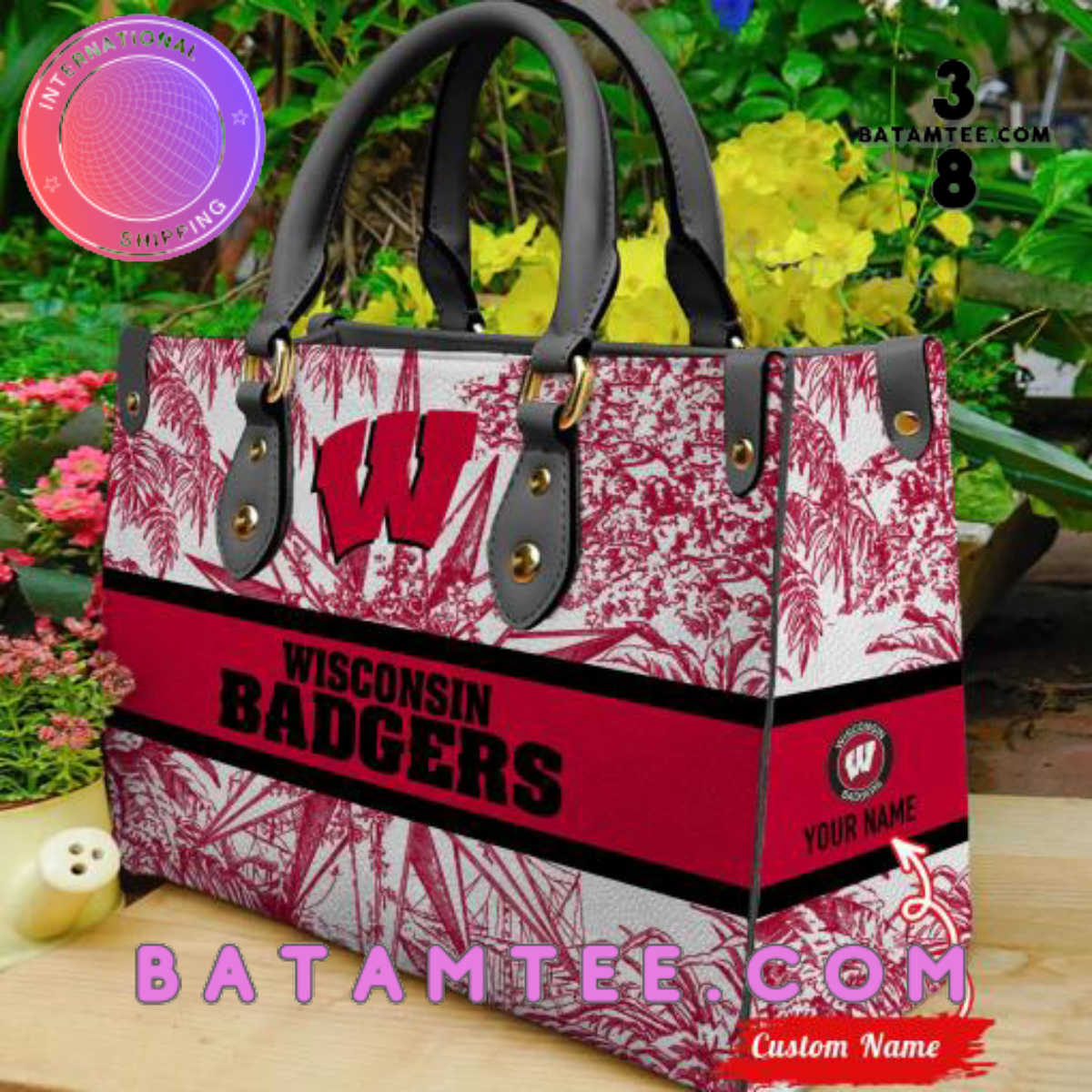 Personalized Wisconsin Badgers Women Leather Mouse Hand Bag's Overview - Batamtee Shop - Threads & Totes: Your Style Destination