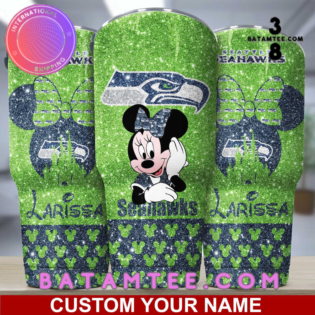 Seattle Seahawks Minnie Mouse Custom Name Tumbler's Overview - Batamtee Shop - Threads & Totes: Your Style Destination