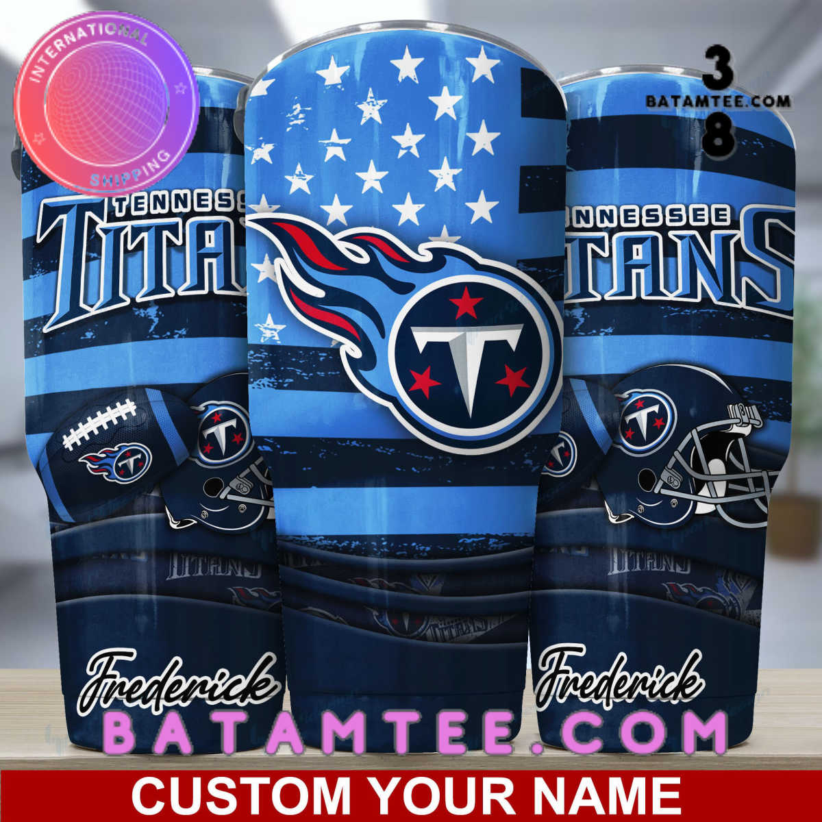 Tennessee Titans Frederick Custom Name Tumbler's Overview - Batamtee Shop - Threads & Totes: Your Style Destination