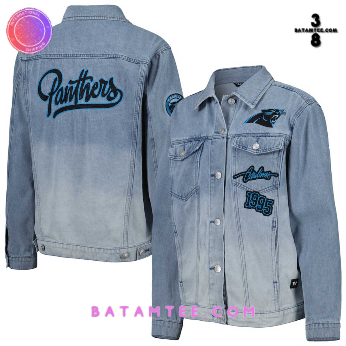 Carolina Panthers The Wild Collective 1995 Faded Button-Up Denim Jacket's Overview - Batamtee Shop - Threads & Totes: Your Style Destination