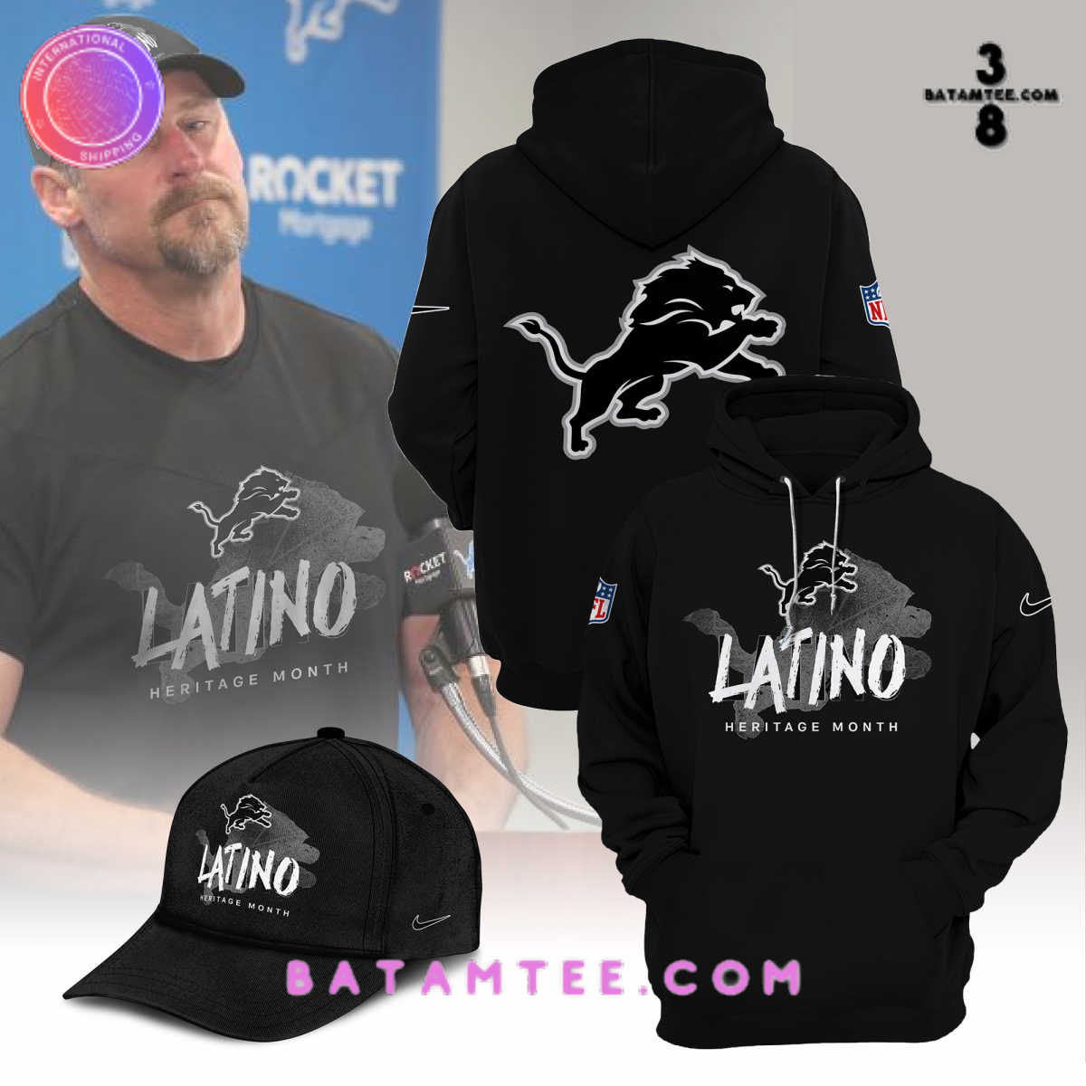 Detroit Lions 2023 Latino Heritage Month Black Hoodie's Overview - Batamtee Shop - Threads & Totes: Your Style Destination