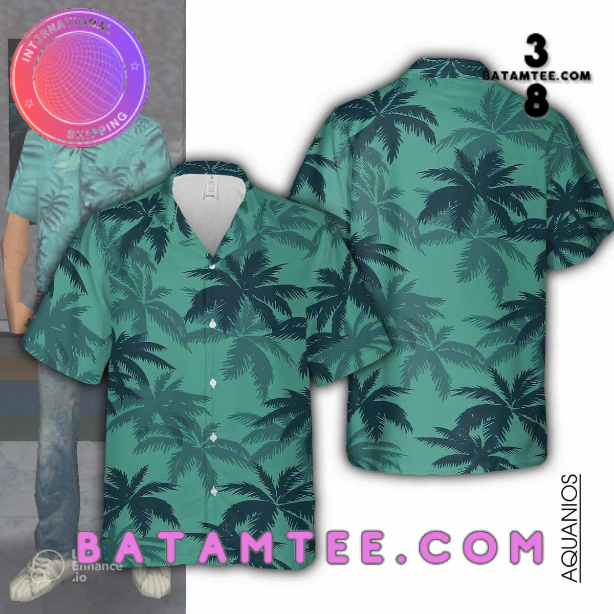 GTA Vice City Green Hawaiian Shirt