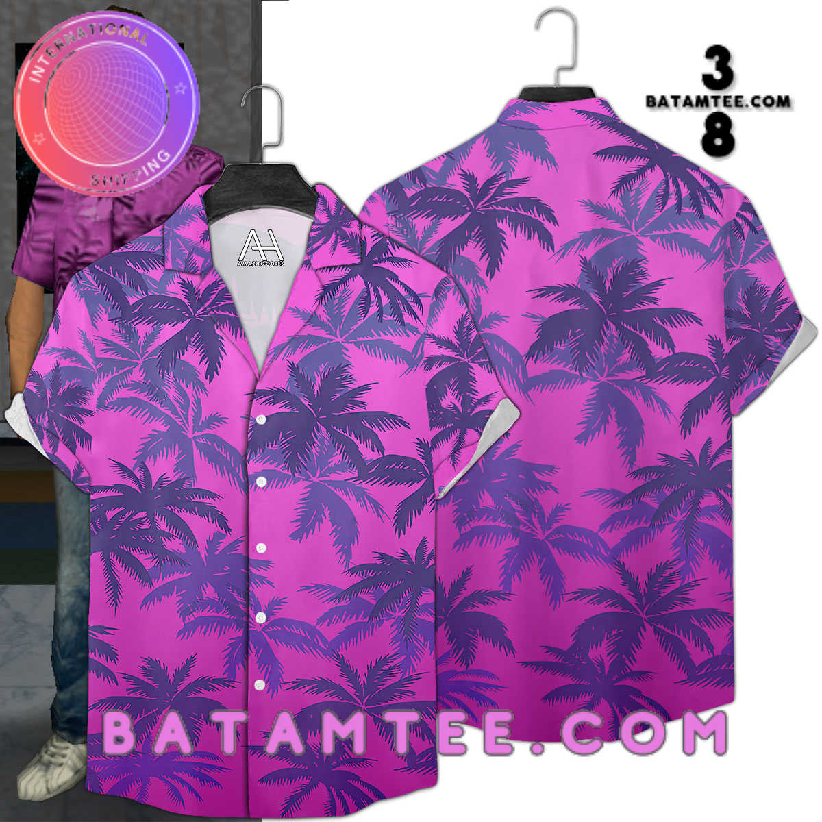 GTA Vice City Purple Hawaiian Shirt