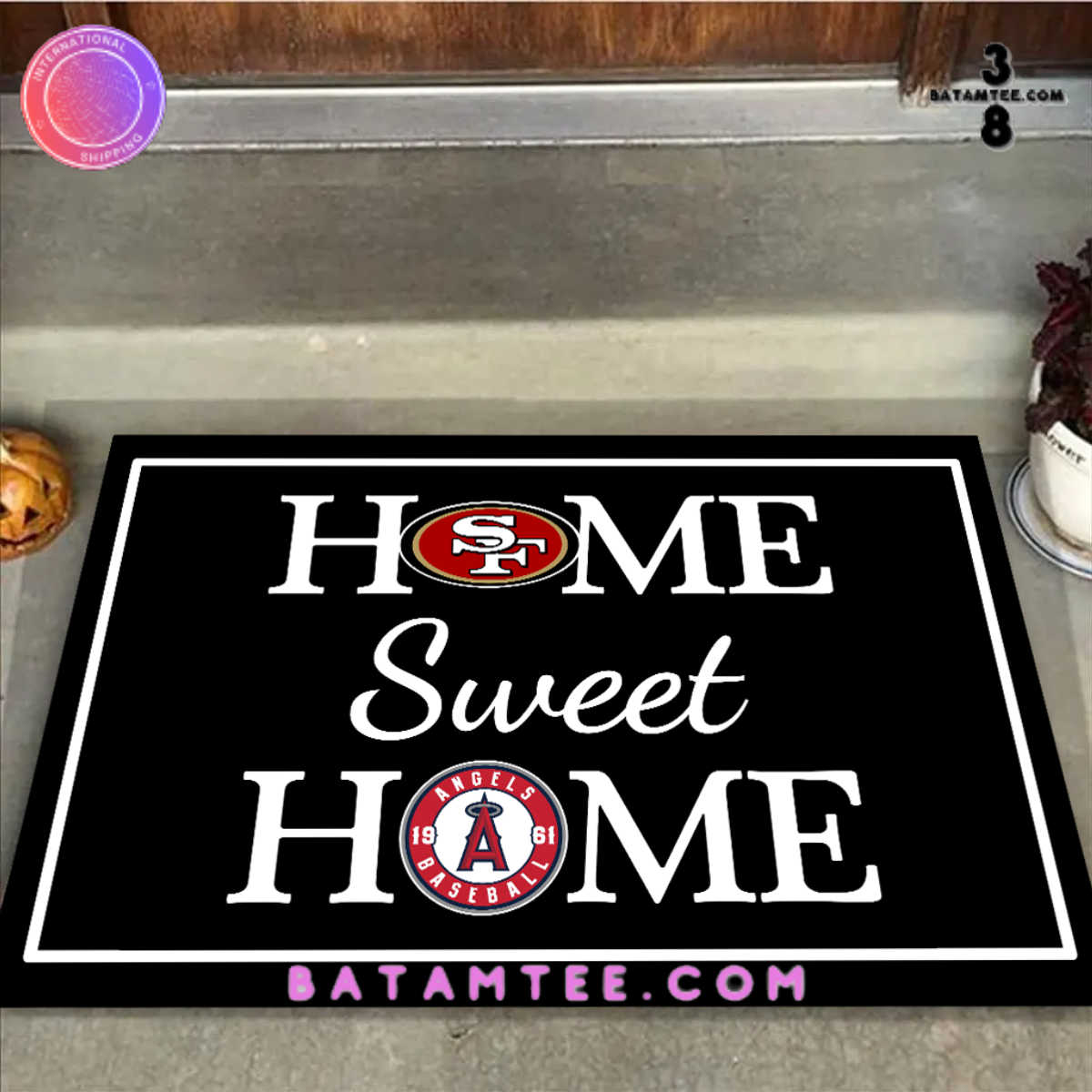 Home Sweet Home San Francisco 49ers And Angels Baseball Anti Slip Indoor Doormat's Overview - Batamtee Shop - Threads & Totes: Your Style Destination