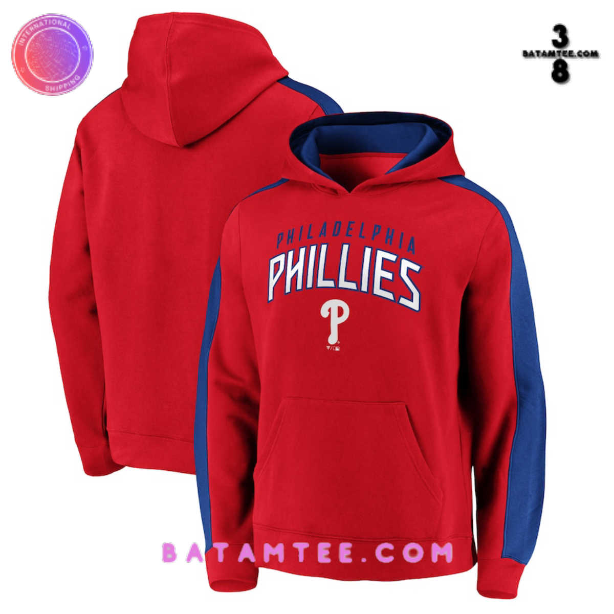 Philadelphia Phillies Fanatics Branded Red Gametime Arch Pullover Hoodie