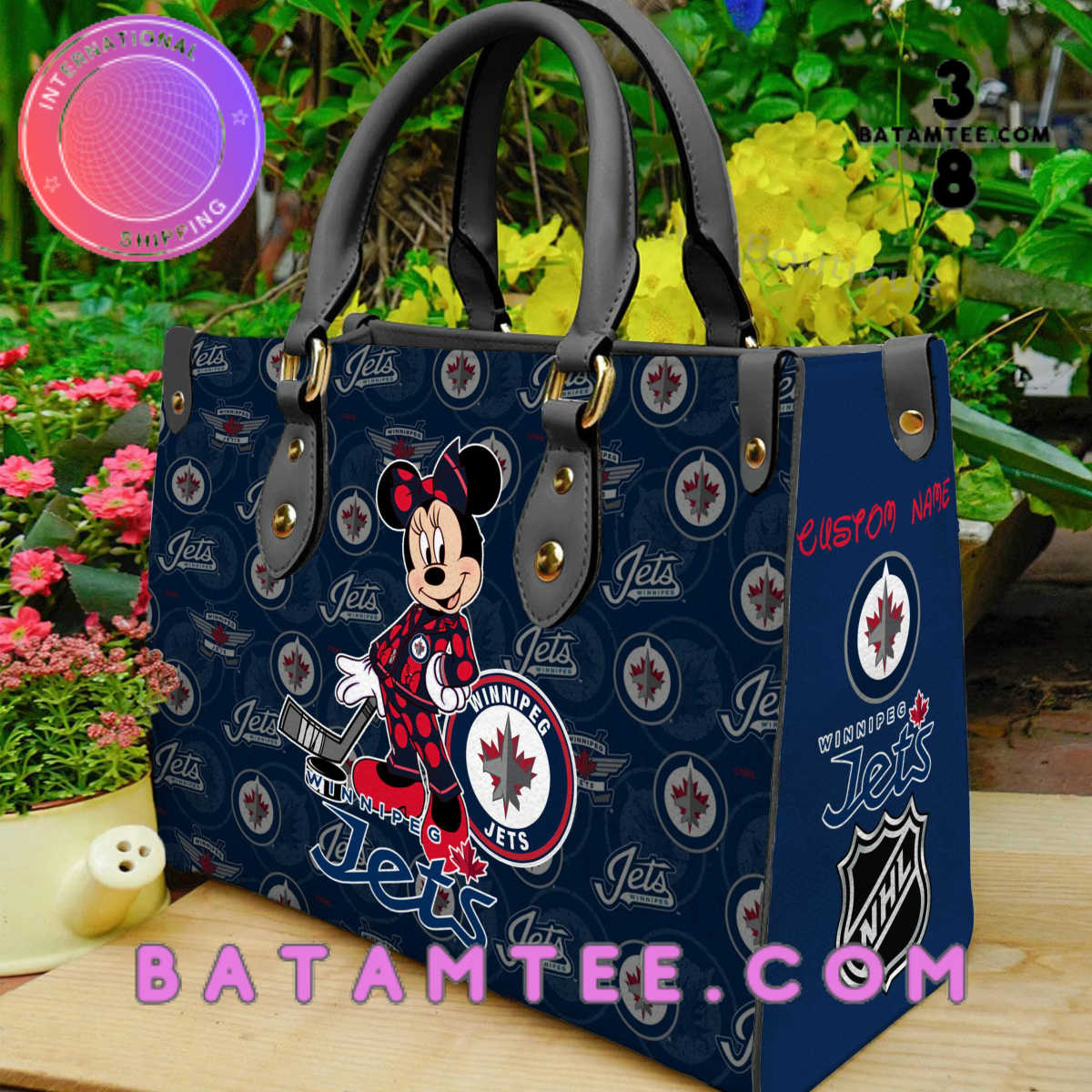 Winnipeg Jets Minnie Mouse Women Leather Hand Bag's Overview - Batamtee Shop - Threads & Totes: Your Style Destination
