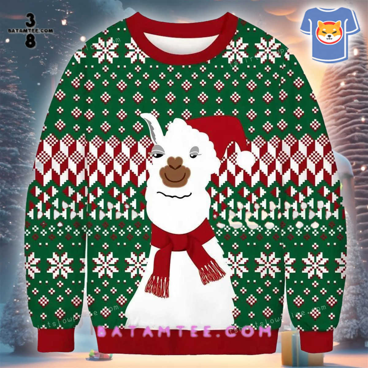Xmas Alpaca Ugly Christmas Sweater Mens's Overview - Batamtee Shop - Threads & Totes: Your Style Destination