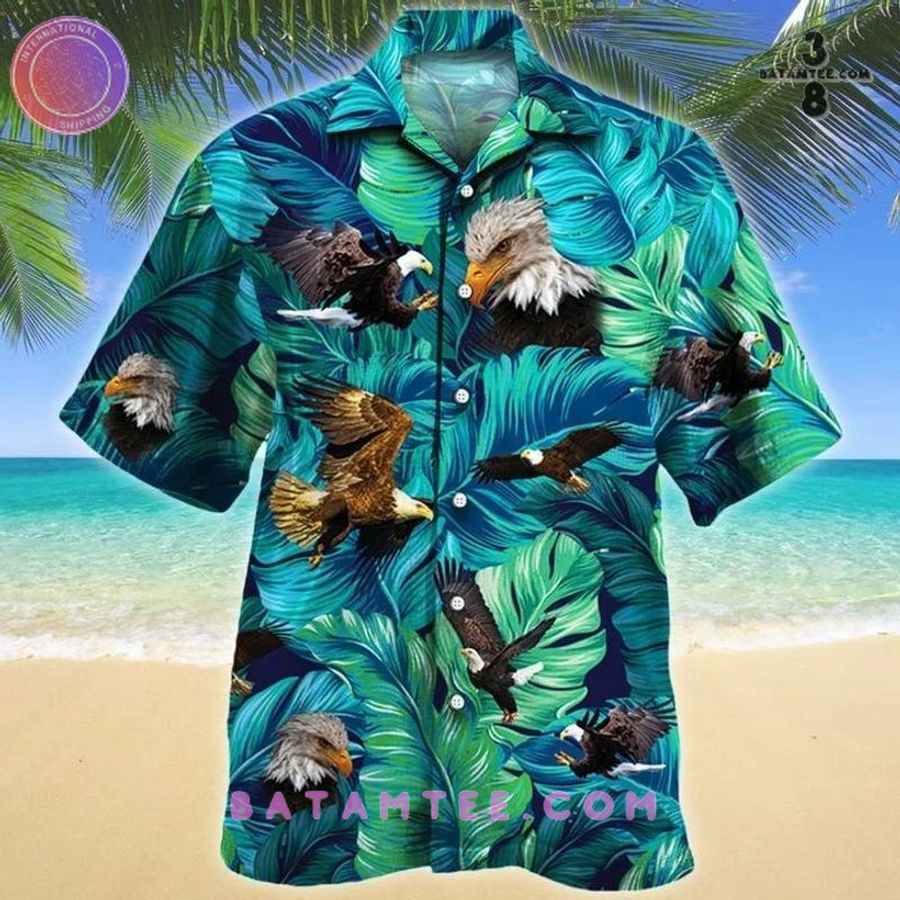 Eagle Monstera Tropical Pattern Hawaiian Shirt