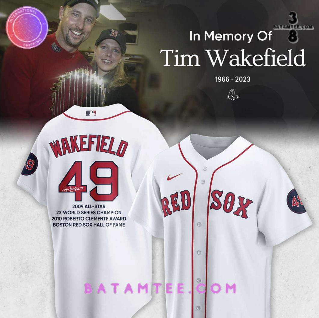 In Memory Of Tim Wakefield Boston Red Sox White Baseball Jersey